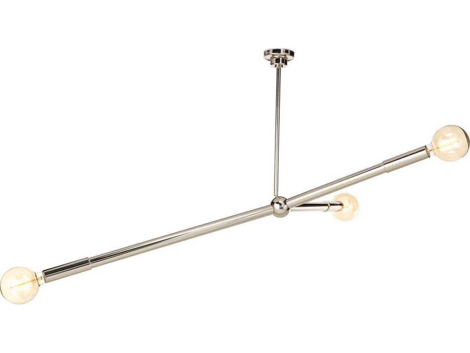 Talon 3-Light Polished Nickel Chandelier with Adjustable Arms