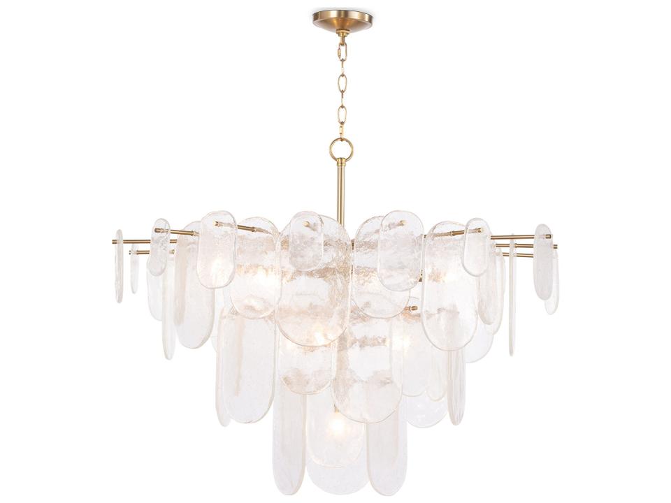 Echo 10-Light Brass Glass Tiered Chandelier