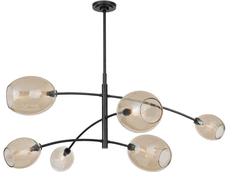 6-Light Artemis Chandelier in Oil Rubbed Bronze with Champagne Glass