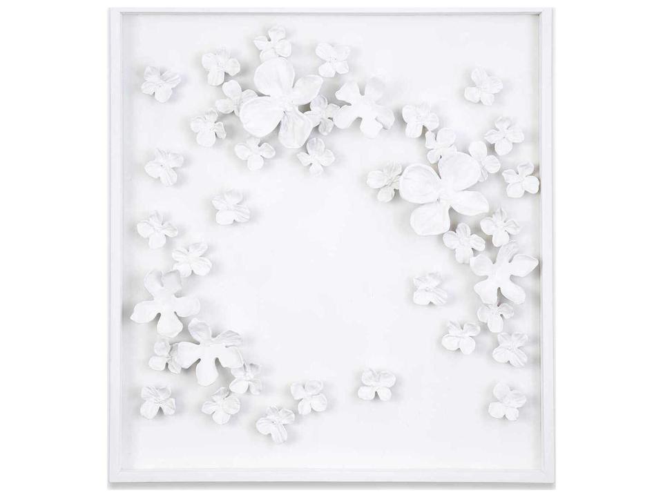 Dogwood Bouquet I 3D Wall Art in White Resin