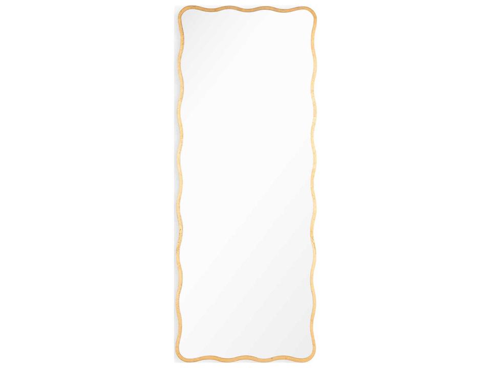 Candice Rectangular Floor Mirror in Gold Leaf