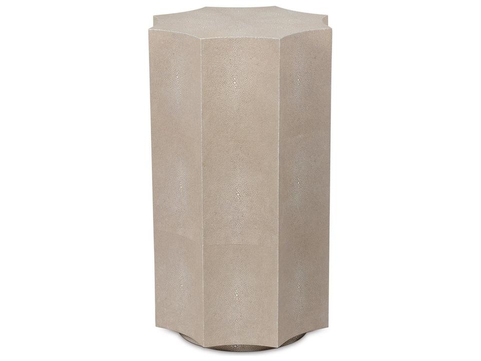Marilyn Octagon Shagreen Ivory Grey End Table