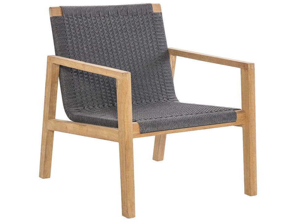 Admiral Teak Rope Club Chair in Charcoal