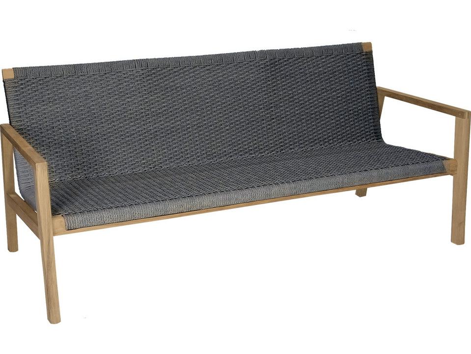Admiral Teak Rope Stationary Sofa in Charcoal