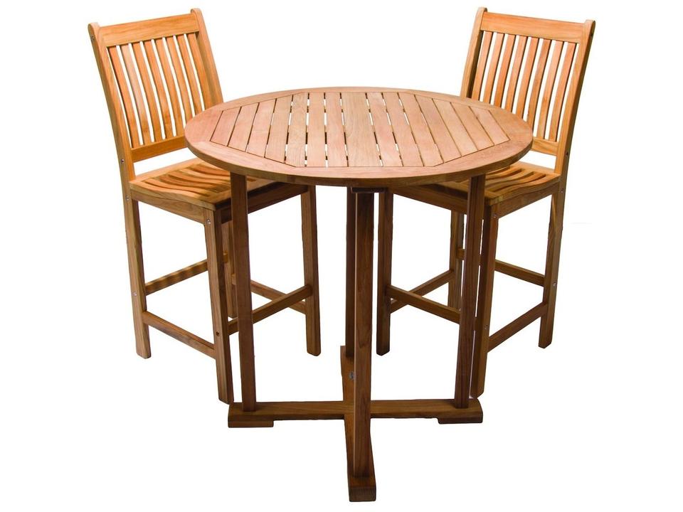 Round 39-Inch Teak Bar Table