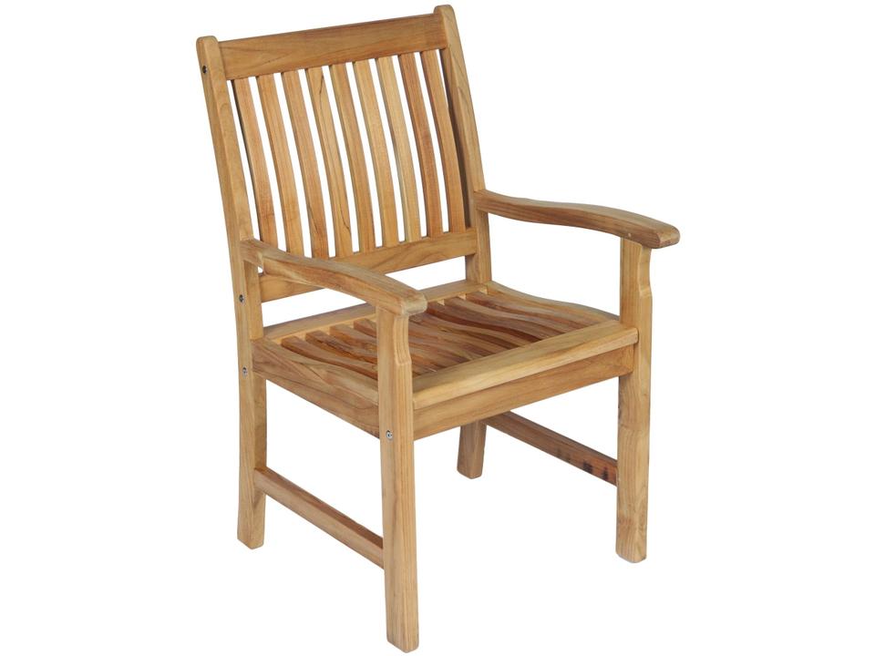 Compass Teak Dining Arm Chair in Natural