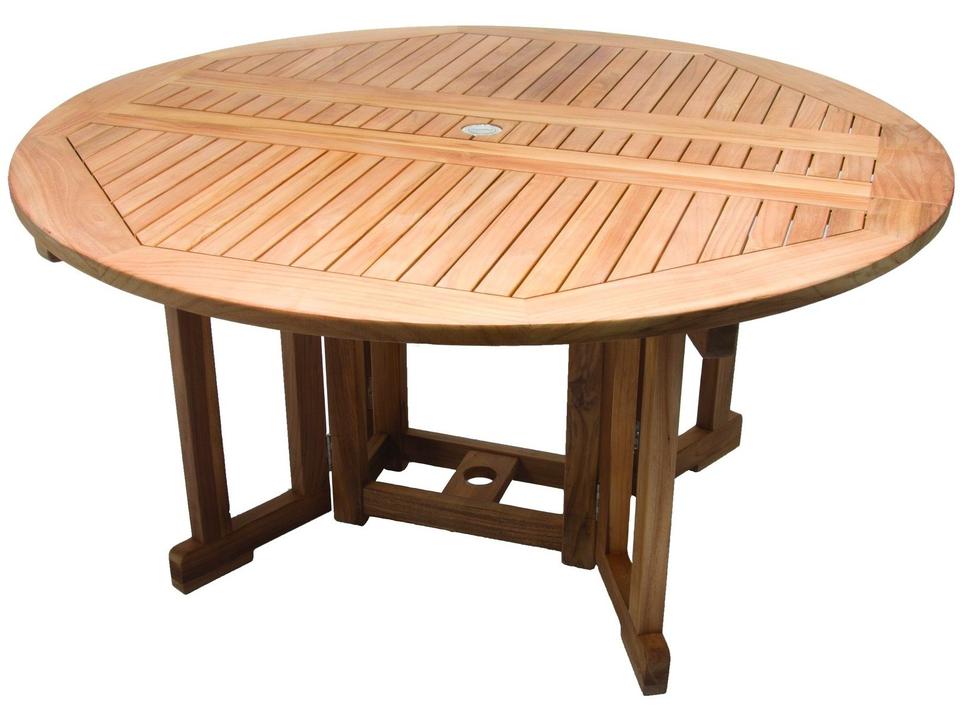60-Inch Round Drop Leaf Dining Table