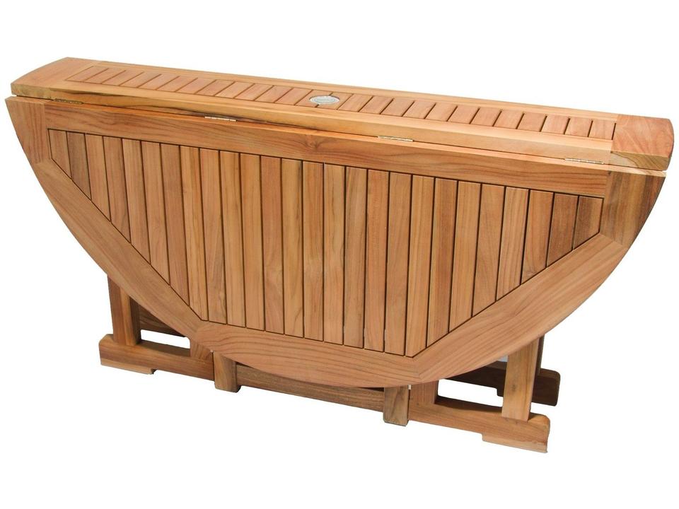 Round Drop Leaf Outdoor Patio Dining Table