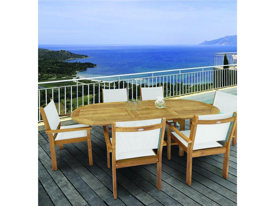 96-120 Inch Oval Teak Expansion Dining Table