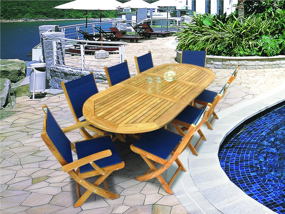 Family 72-96 Inch Oval Teak Expansion Dining Table