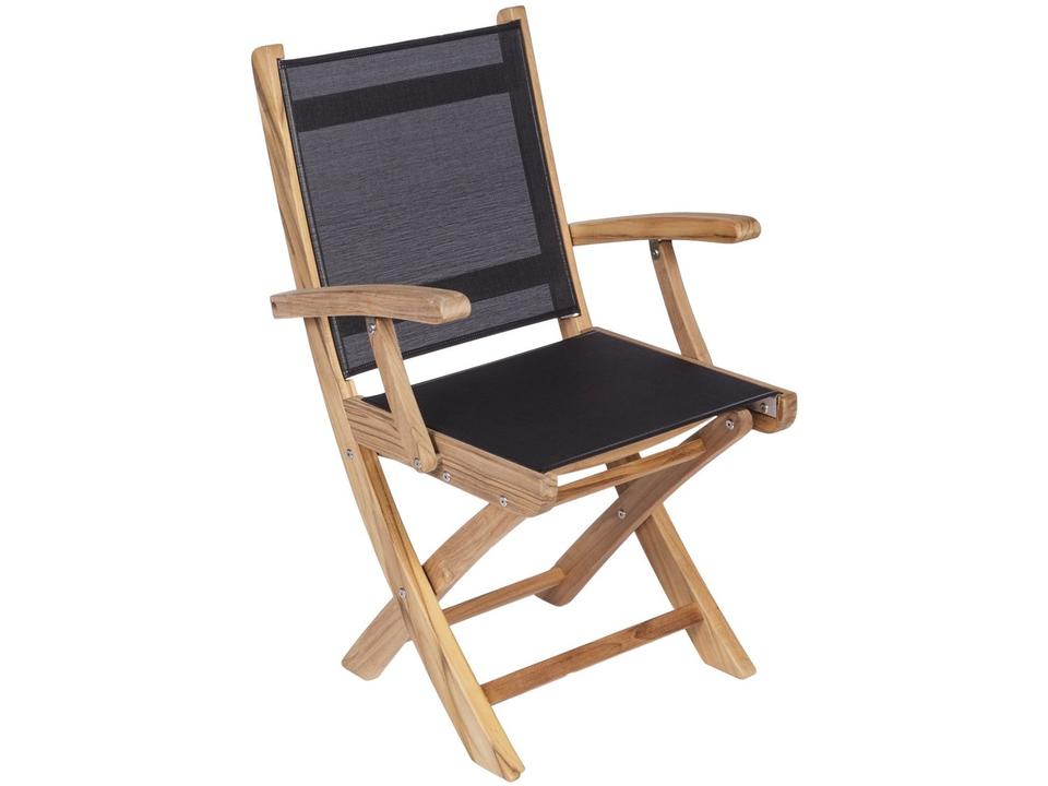 Sailmate Folding Dining Arm Chair with Black Sling