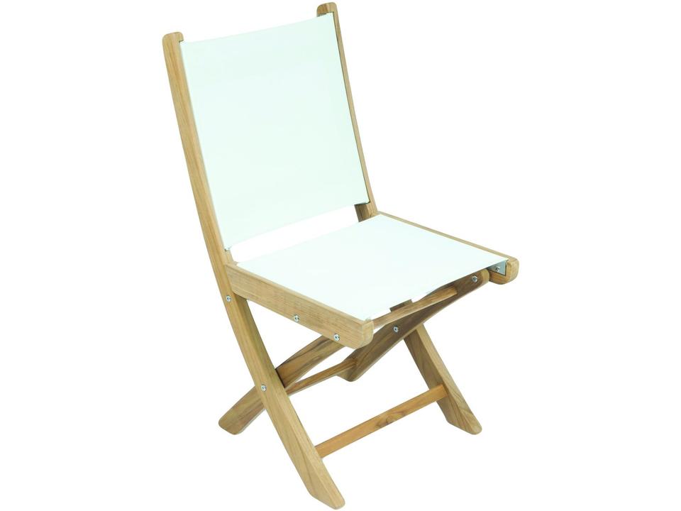 Sailmate White Sling Folding Dining Side Chair