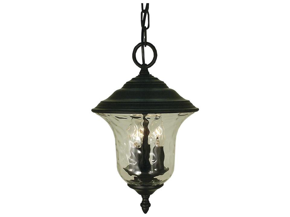 Hartford 3-Light Outdoor Hanging Lantern with Clear Mottled Glass