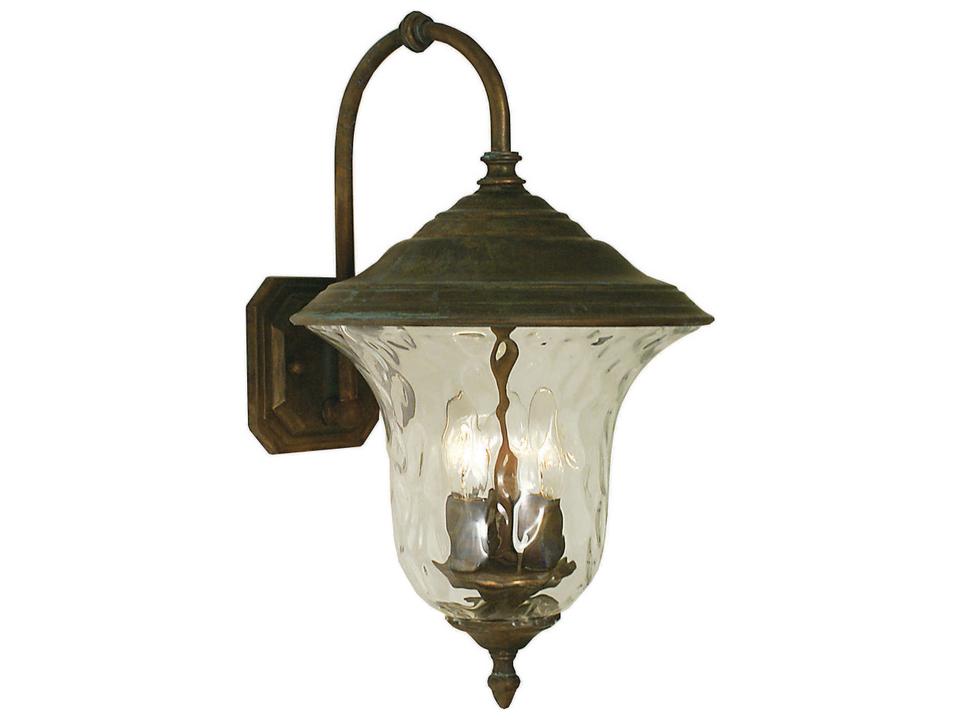 Hartford 3-Light Outdoor Wall Lantern with Clear Mottled Glass