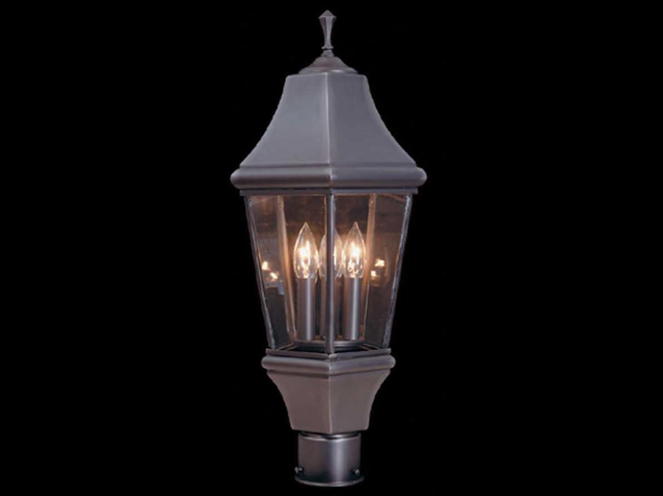 Normandy 3-Light Brass Outdoor Post Light