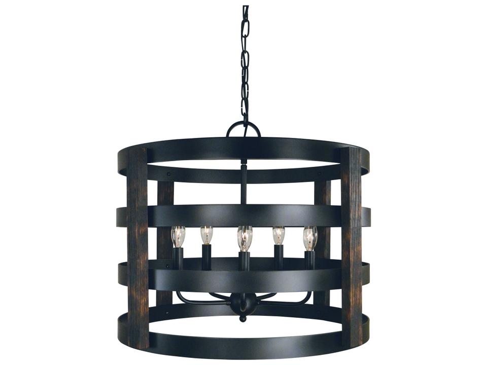Homestead 5-Light Matte Black Drum Chandelier