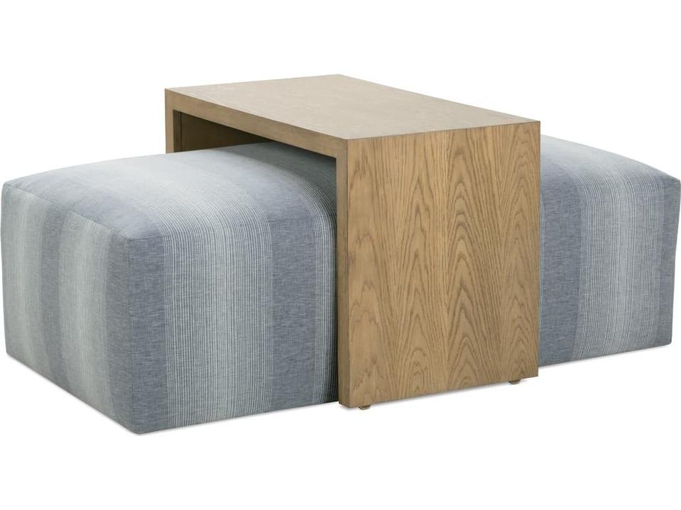 Macon Upholstered Ottoman in Federal Blue