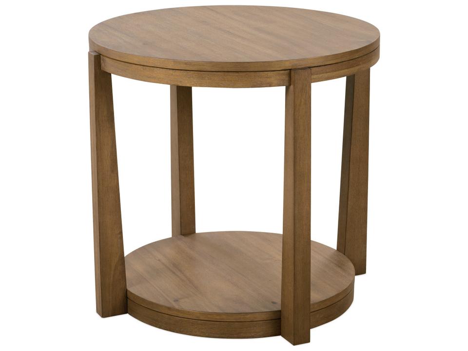 Koda Round End Table in Saddle Acacia Veneer