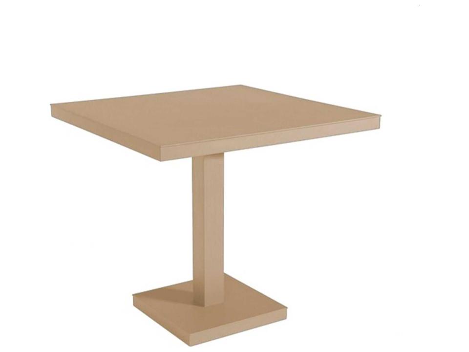 Barcino Square Dining Table with Pedestal Leg in Sand