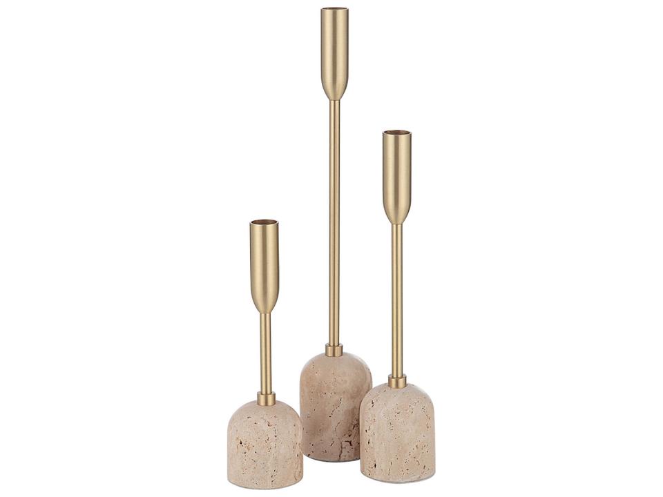 Vesta Satin Brass Candle Holder Set of 3