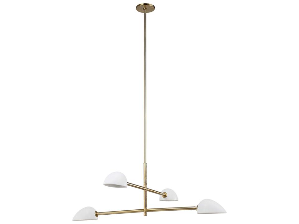 Tulla 4-Light Champagne Sputnik Tiered Chandelier with Ceramic Shades