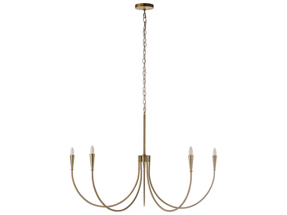 Luzon 5-Light Candelabra Chandelier in Plated Dark Antique Brushed Brass