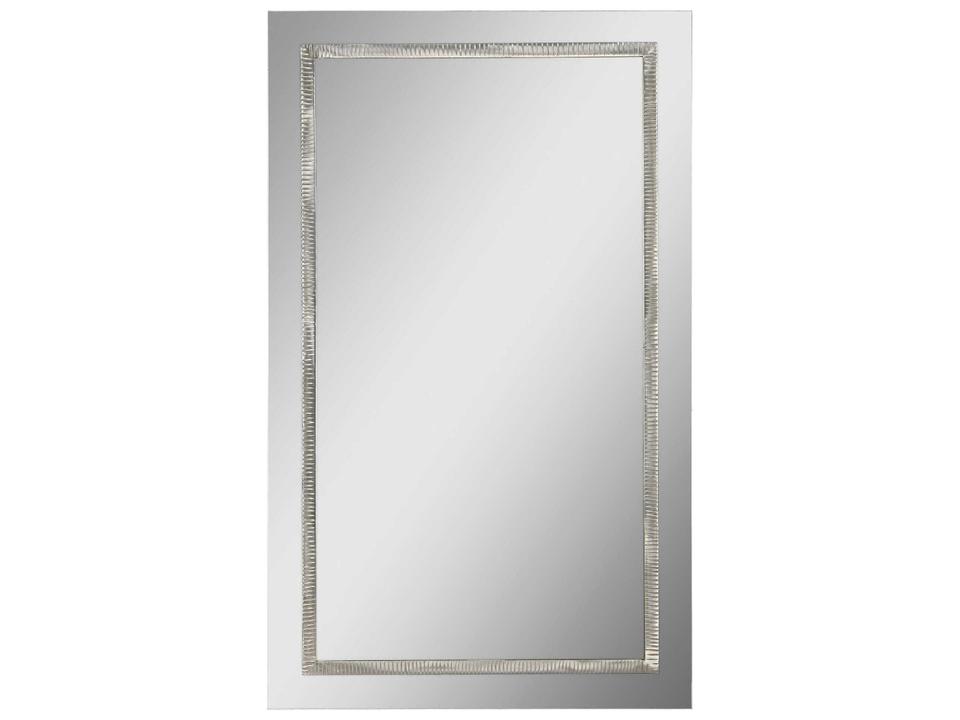 Stanton Rectangular Wall Mirror with Satin Nickel Ribbed Metal Inlay