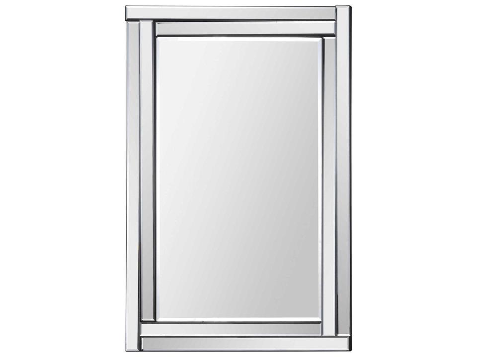 Ava Rectangular Wall Mirror in Clear Beveled Glass Frame