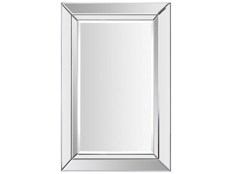 Aura Clear Rectangular Wall Mirror with Oversized Beveled Edges