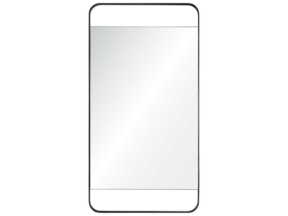 Tiffey Rectangular Wall Mirror in Charcoal Grey Metal
