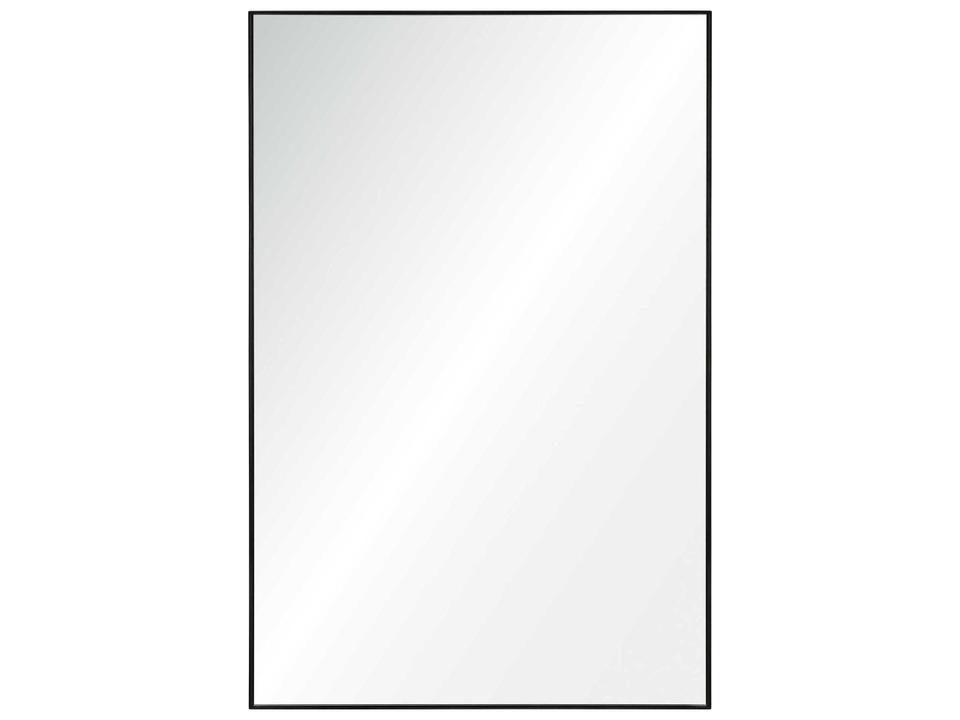 Vale Rectangular Wall Mirror in Charcoal Grey Metal Frame