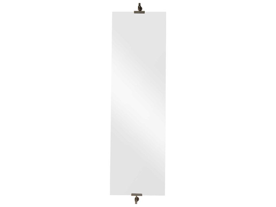 Ashlar Full Length Wall Mirror in All Glass with Antique Bronze Clips