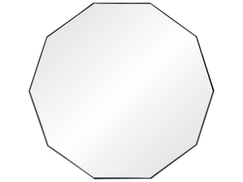 Christian Matte Black Decagonal Wall Mirror