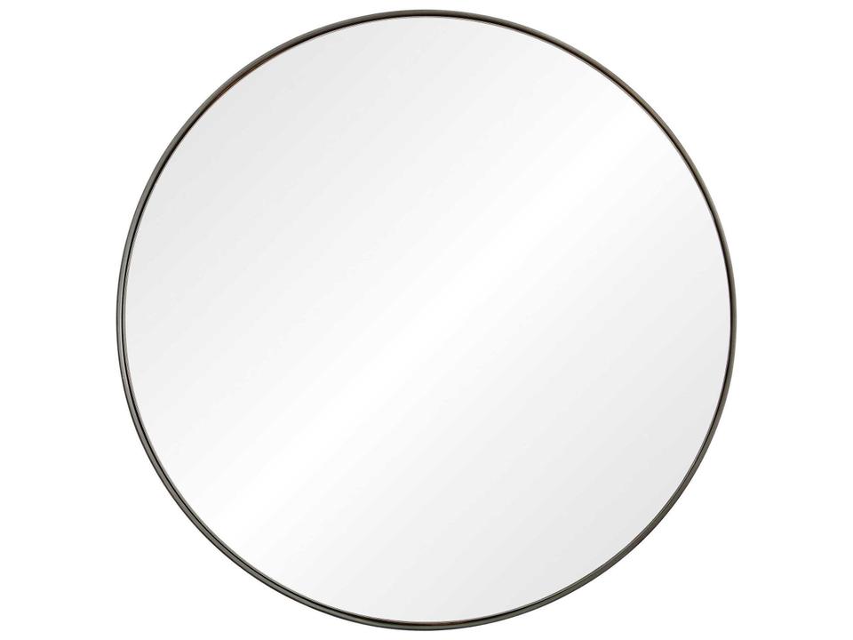 Lester Round Wall Mirror in Antique Brushed Silver Iron