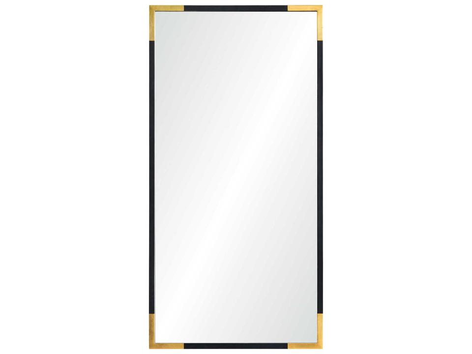 Osmond Rectangle Wall Mirror in Gold Leaf and Black Basswood