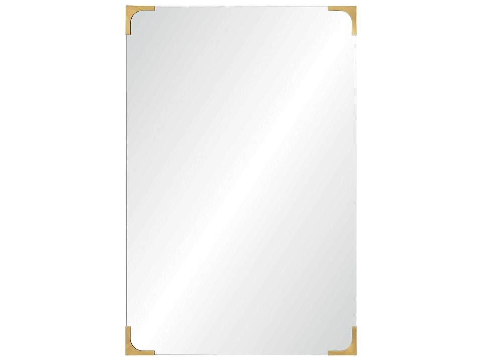 Eros Rectangular Wall Mirror in Antique Brass
