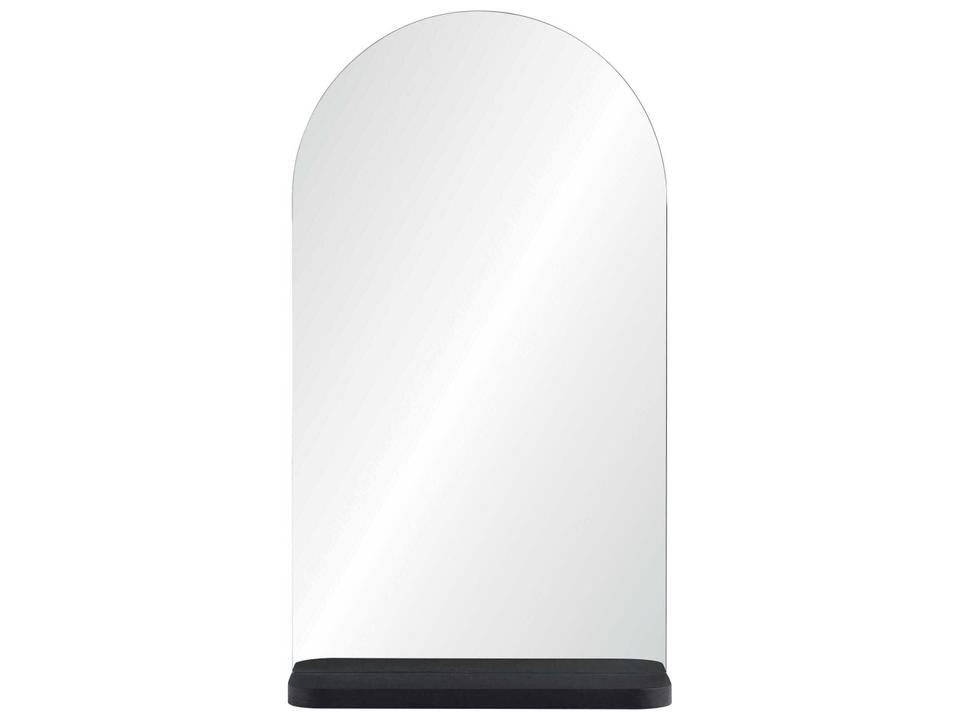 Lucila Arched Wall Mirror with Black Veneer Shelf