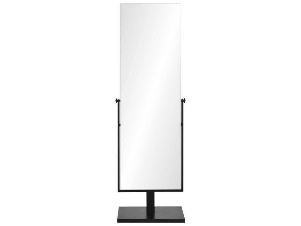 Samira Matte Black Rectangular Floor Mirror with Iron Frame