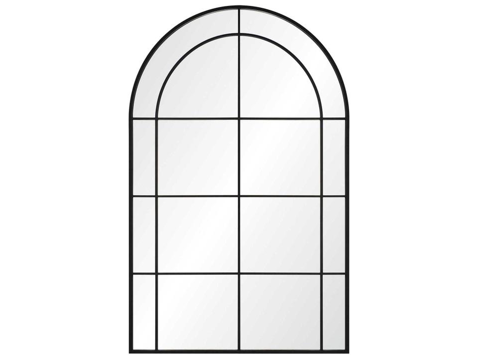 Atkinson 62 Inch Matte Black Arched Wall Mirror with Iron Frame
