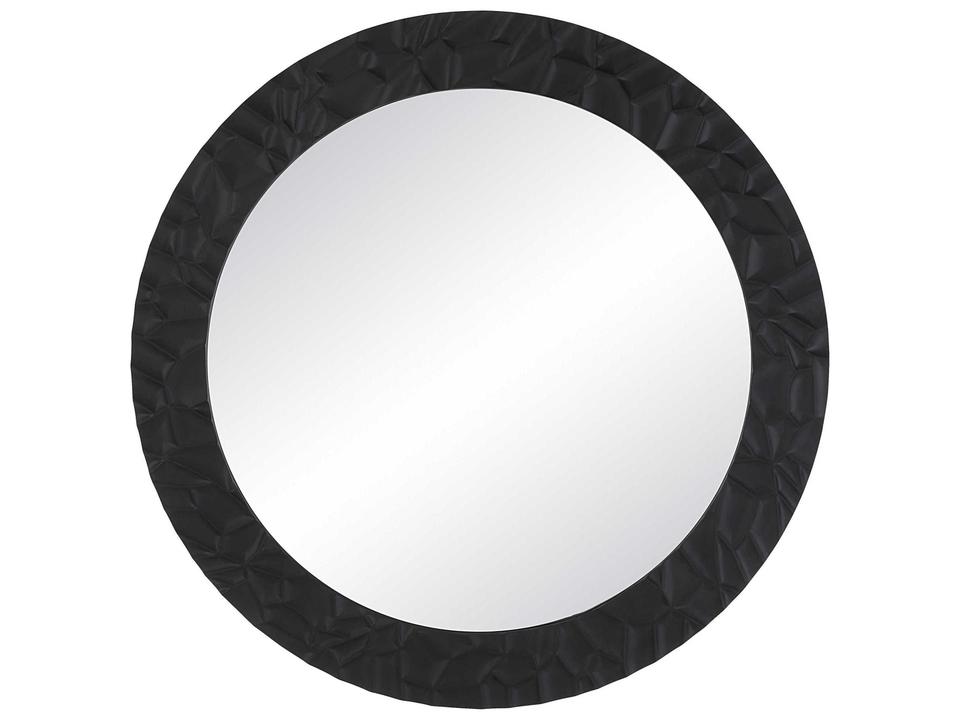 Tolima Round Wall Mirror in Matte Black Cast Aluminum