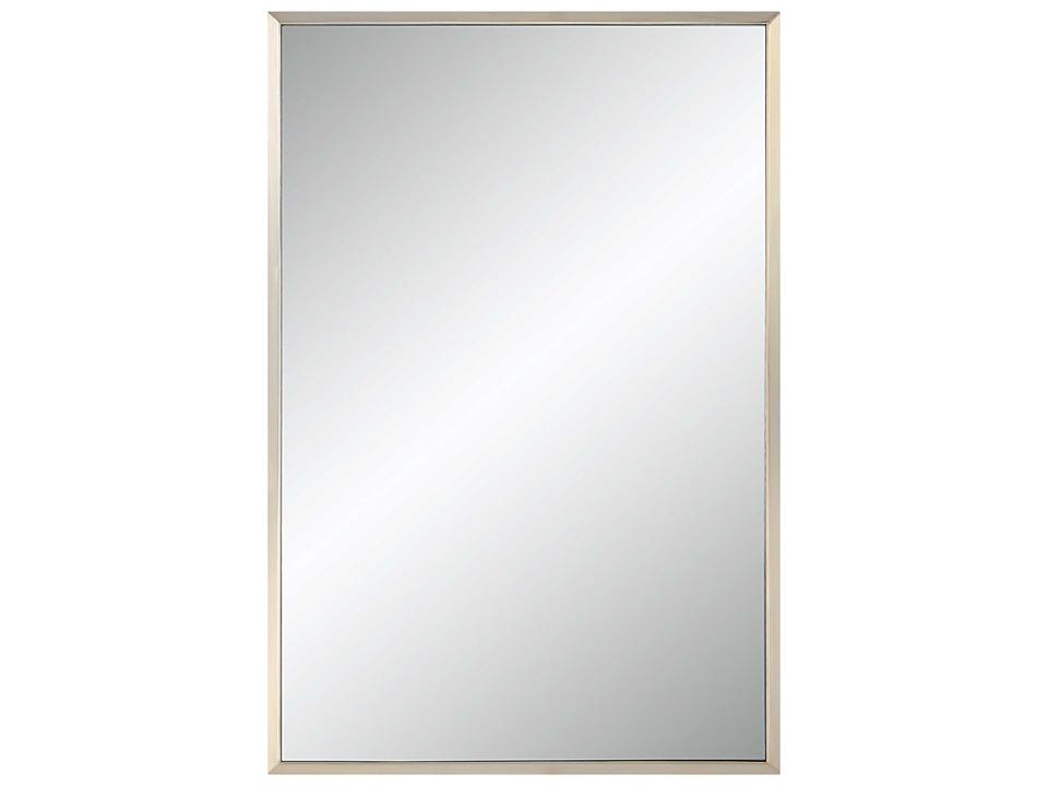 Pia Champagne Rectangular Wall Mirror with Iron Frame and 2-Way Hanging