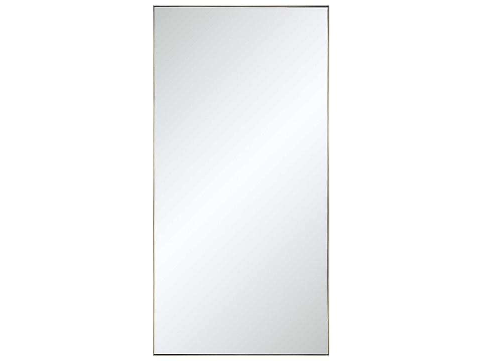 Orrin Champagne Rectangular Wall Mirror with Stainless Steel Frame