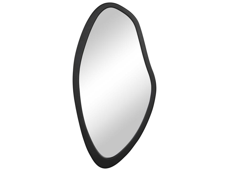 Trani Irregular Framed Wall Mirror in Matte Black
