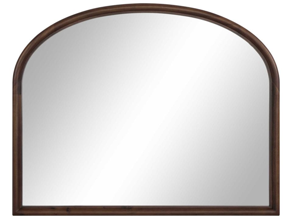 Kindra Walnut Wall Mirror 50 x 40 Inch with Wood Frame