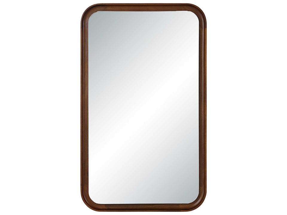Salvia Walnut Wall Mirror with Rounded Corners