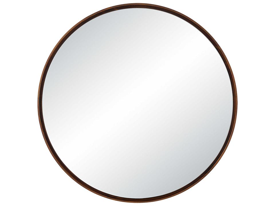 Cabiria 36 Inch Round Wall Mirror in Walnut Finish
