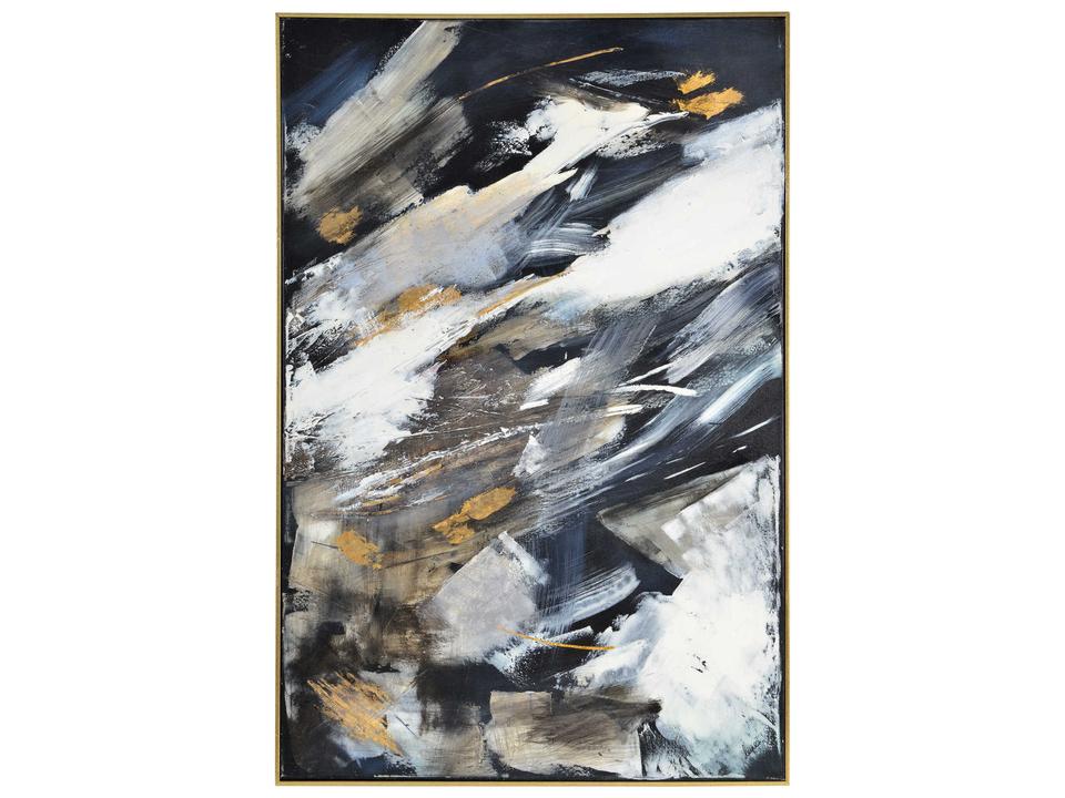 Westmount Hand Painted Canvas Art with Gold Leaf Accents and Gold Frame by Lune