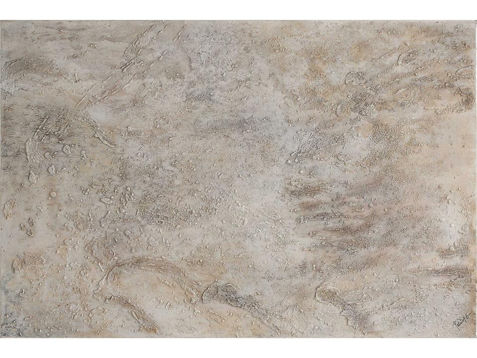 Mann Abstract Hand Painted Canvas Art in Cream and Grey