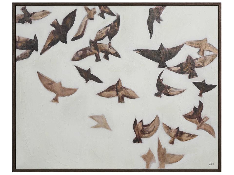 Busan Hand-Painted Canvas Art by Ksenia Sizaya in Dark Brown Veneer Frame