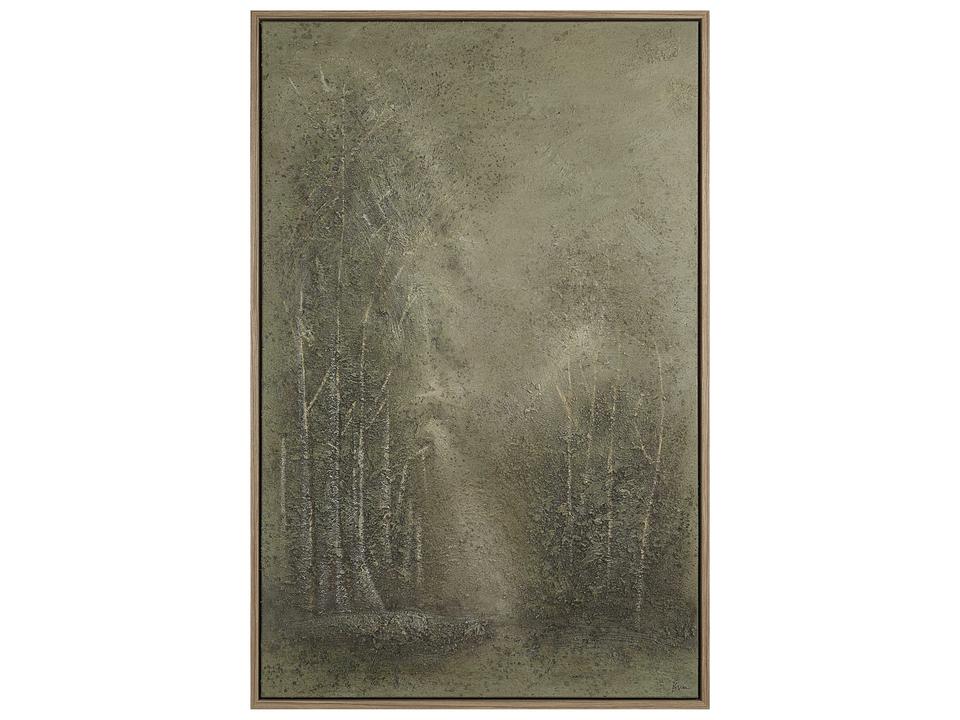 Lipton Hand-Painted Canvas Art with Walnut Veneer Frame